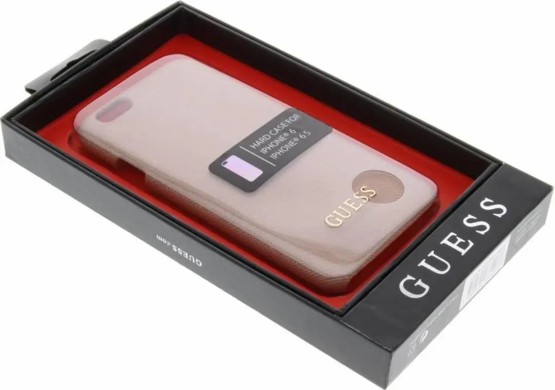 GUESS Saffiano Backcover Hoesje iPhone 6/6S - Roze - S206-12
