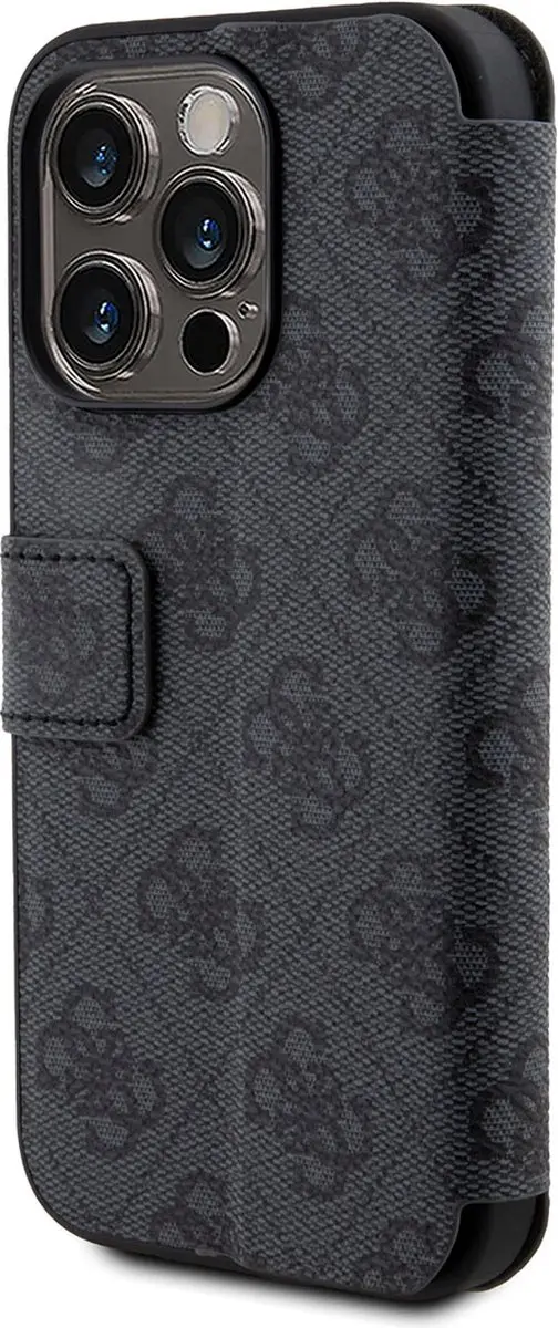 GUESS 4G Metal Logo Book Case - iPhone 15 Pro Max - Grijs