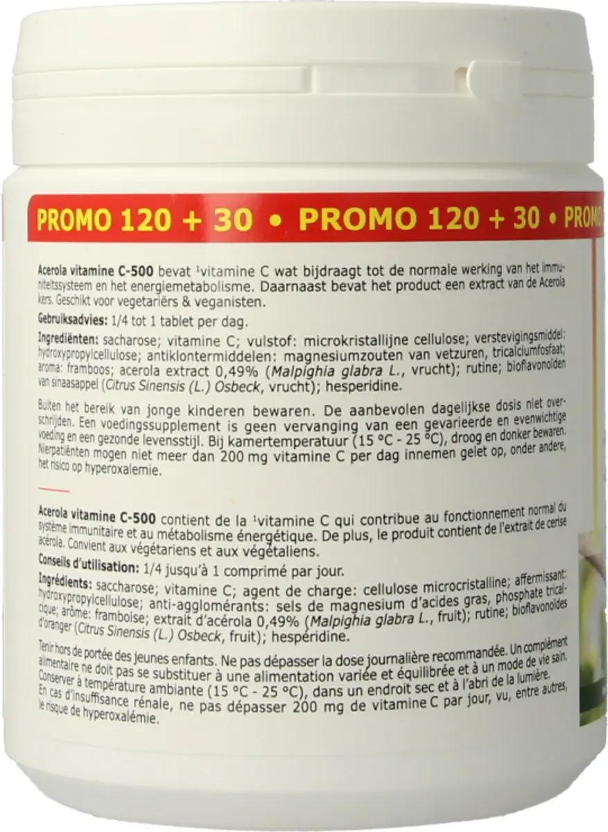 Fytostar Acerola C 500 Vitamine C Kauwtabletten - 150 Stuks