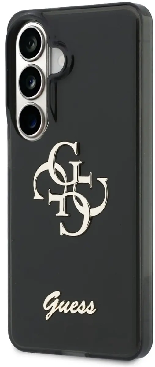 Guess IML Big Metal 4G Hoesje - Samsung Galaxy S26 - Zwart GUHCP16SP4GSBLK