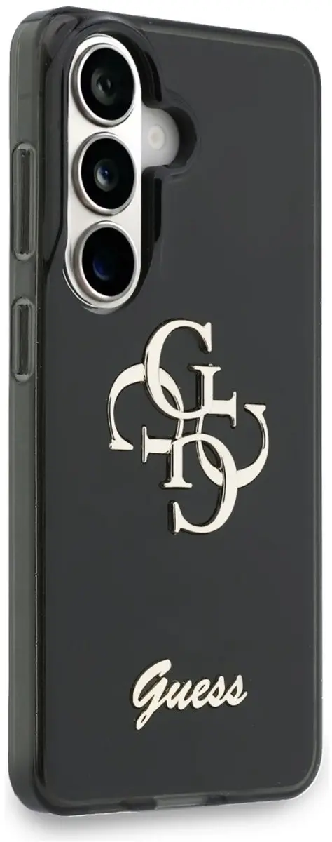 Guess IML Big Metal 4G Hoesje - Samsung Galaxy S26 - Zwart GUHCP16SP4GSBLK
