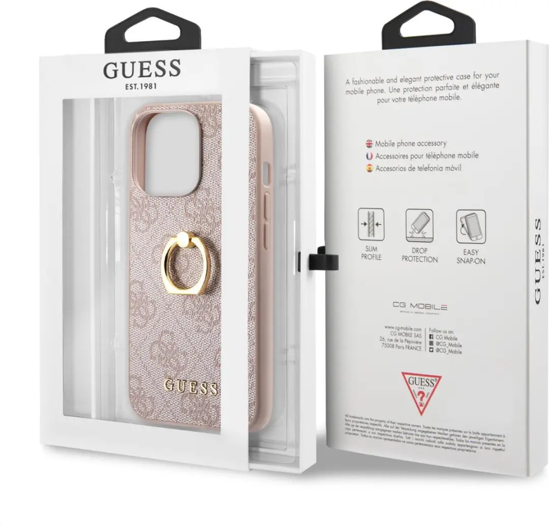 GUESS iPhone 13 Pro Hoesje - Roze - PU Leather - MagSafe - afbeelding 6 van 6