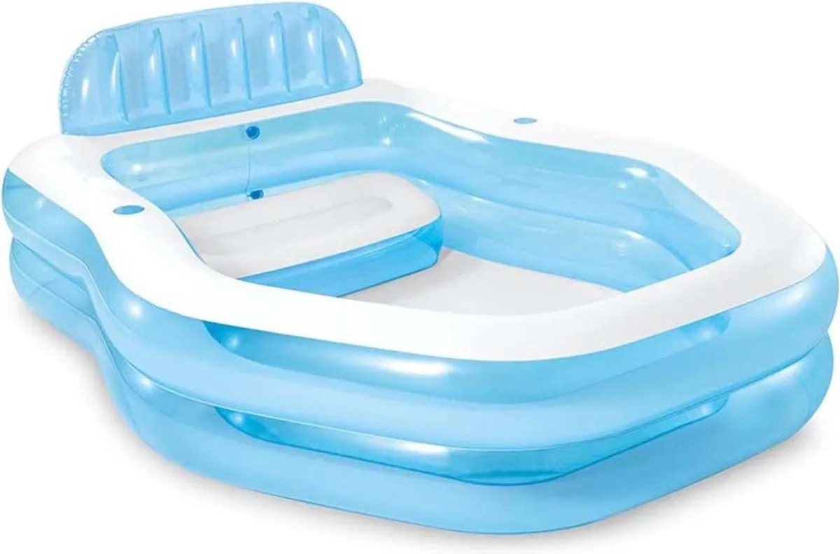 Intex Family Sunshade Opblaasbaar Zwembad 57186NP - 229x191x135cm - Blauw/Wit