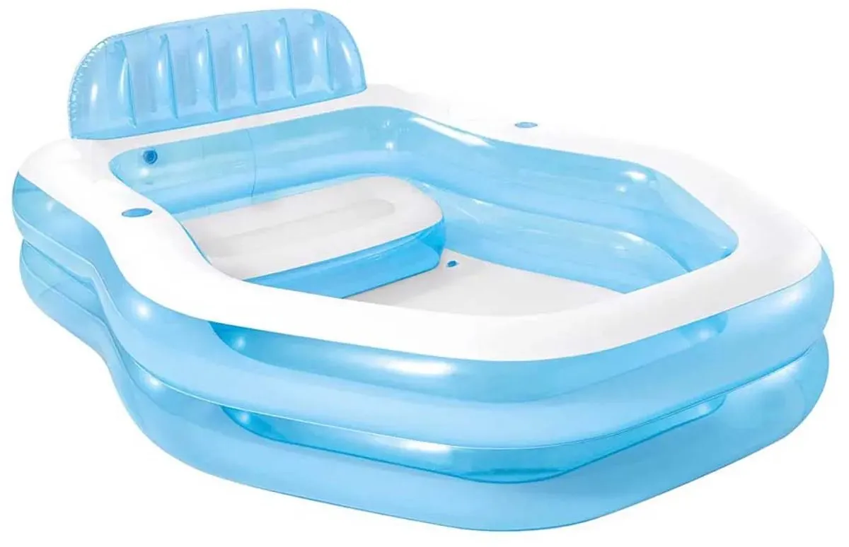 Intex Family Sunshade Opblaasbaar Zwembad 57186NP - 229x191x135cm - Blauw/Wit