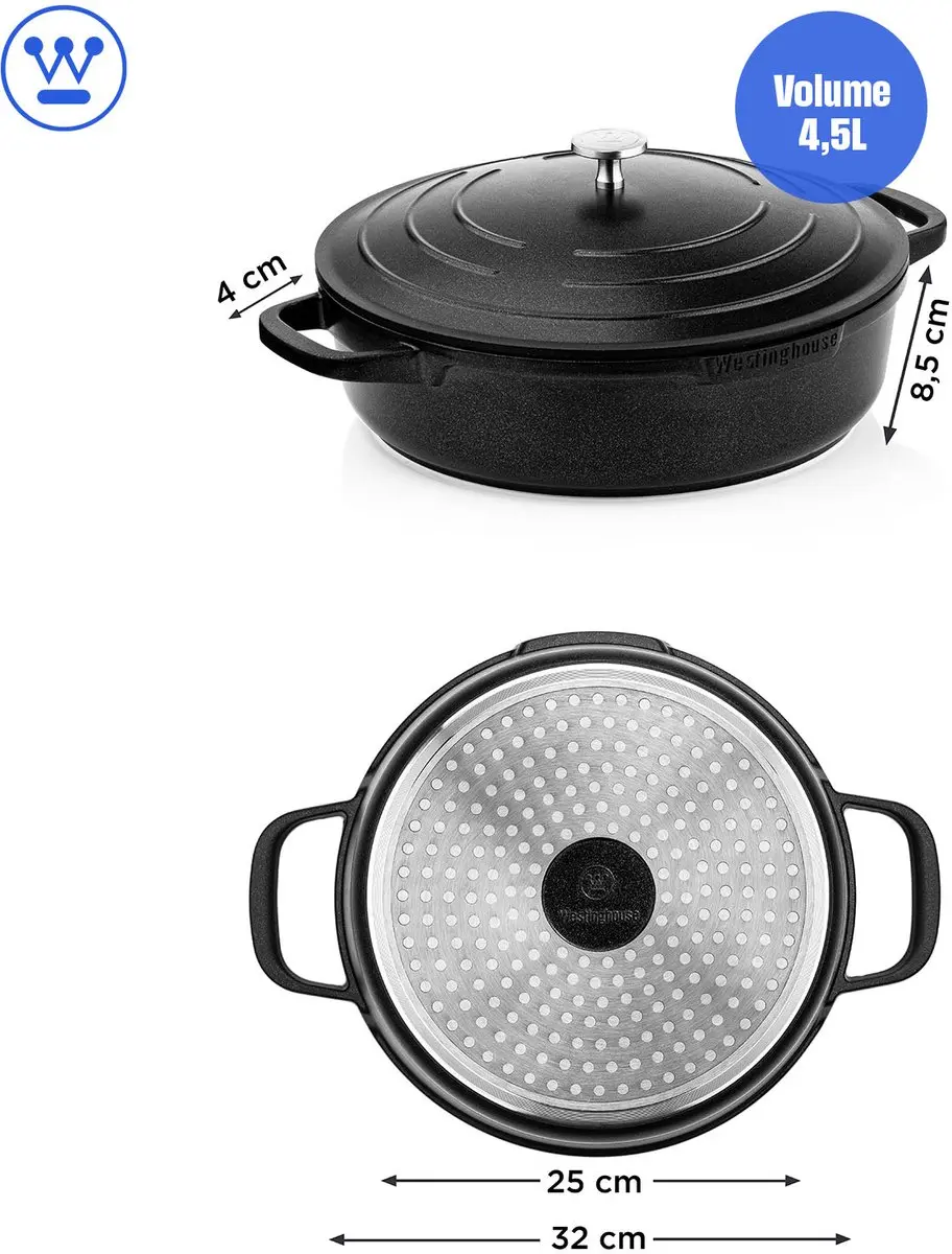 Westinghouse Performance Hapjespan 5L Ø32cm - Zwart