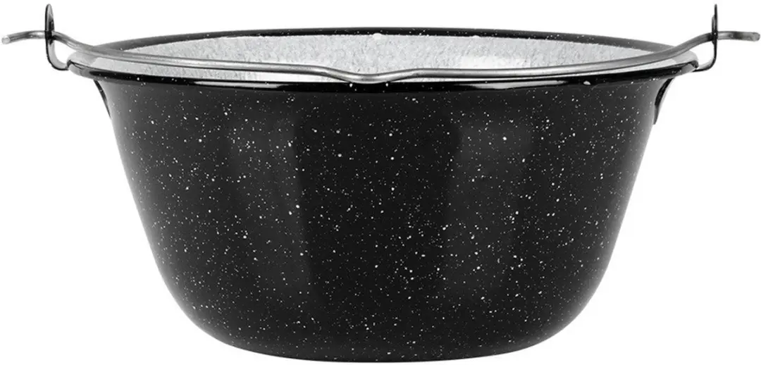 Orion Hongaarse Emaille Kookpot 7,5L - Zwart/Wit
