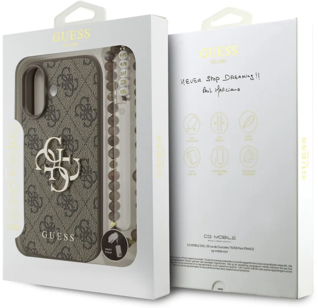 GUESS 4G Metal Logo Hoesje iPhone 17 - Bruin