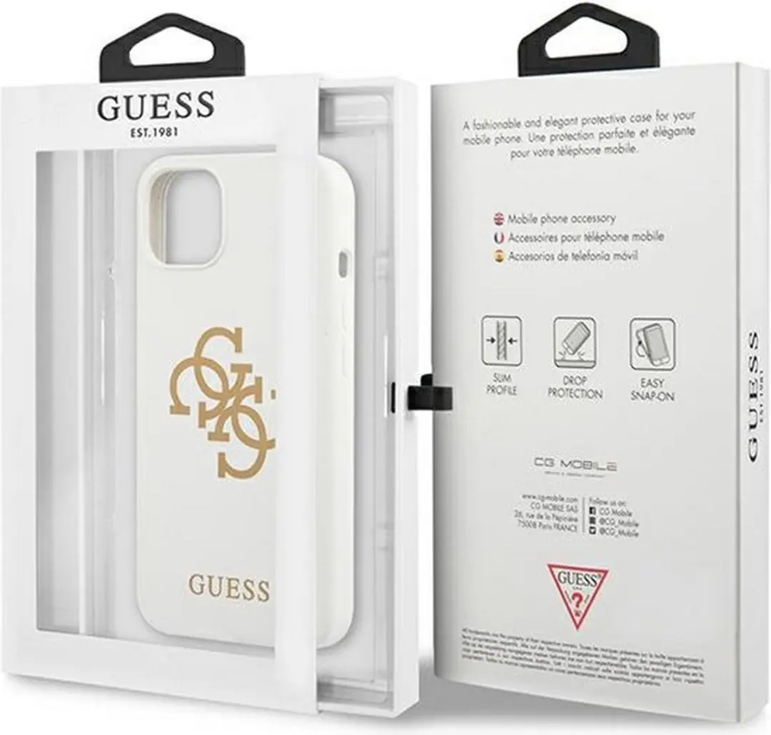 GUESS Silicone Back Case - iPhone 13 Mini - Wit