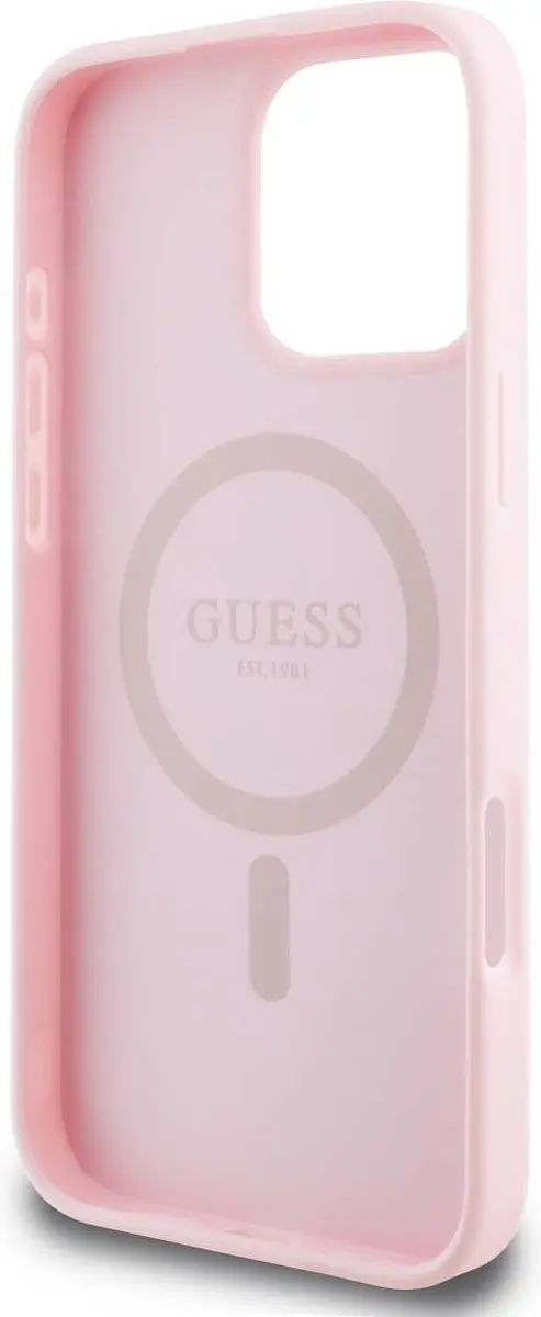 GUESS Backcover iPhone 16 Pro Max MagSafe - Roze