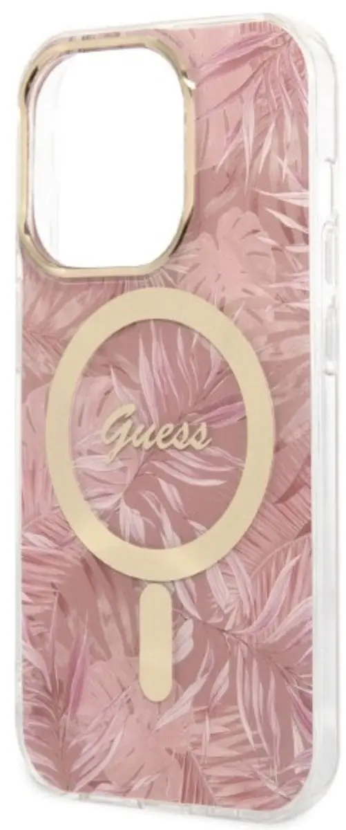 GUESS Hoesje iPhone 14 Pro Jungle Design - Roze - afbeelding 6 van 6