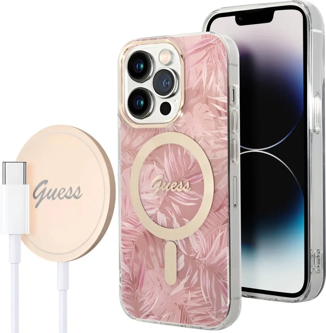 GUESS Hoesje iPhone 14 Pro Jungle Design