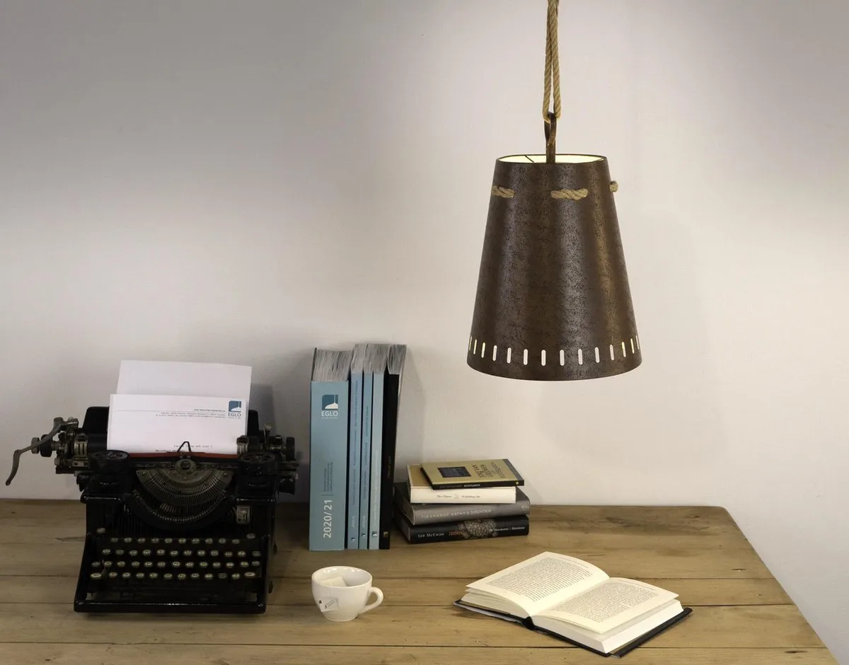Eglo Meopham Hanglamp E27 Ø24cm - Roestbruin - afbeelding 5 van 6