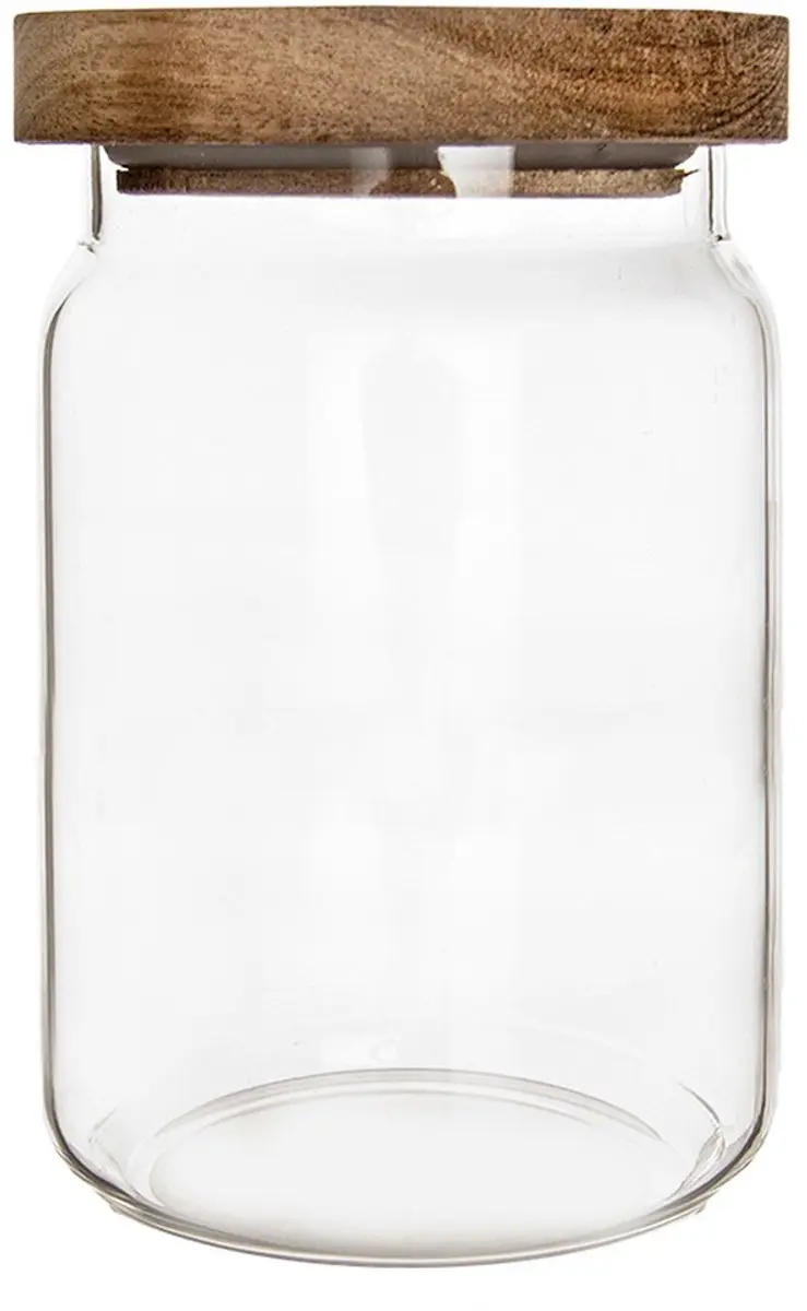 Orion Voorraadpot 970ml Borosilicaatglas Acaciahout