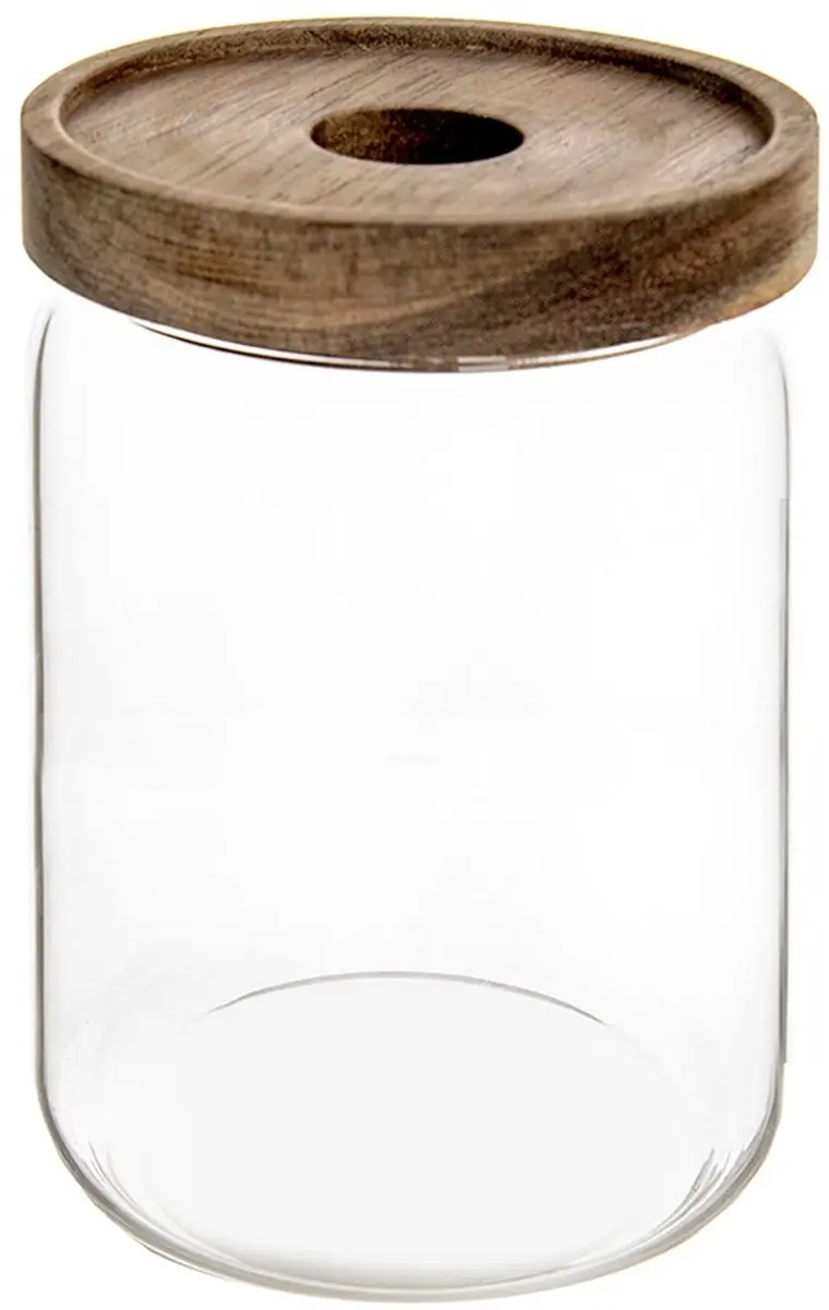 Orion Voorraadpot 970ml Borosilicaatglas Acaciahout