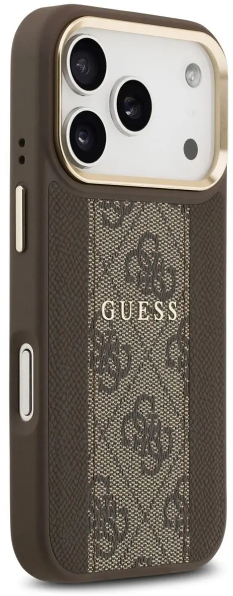 GUESS 4G Stripe Hoesje iPhone 17 Pro Max - MagSafe - Zwart
