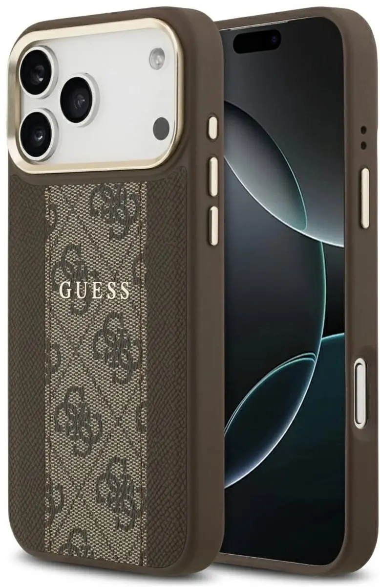 GUESS 4G Stripe Hoesje iPhone 17 Pro Max - MagSafe - Zwart