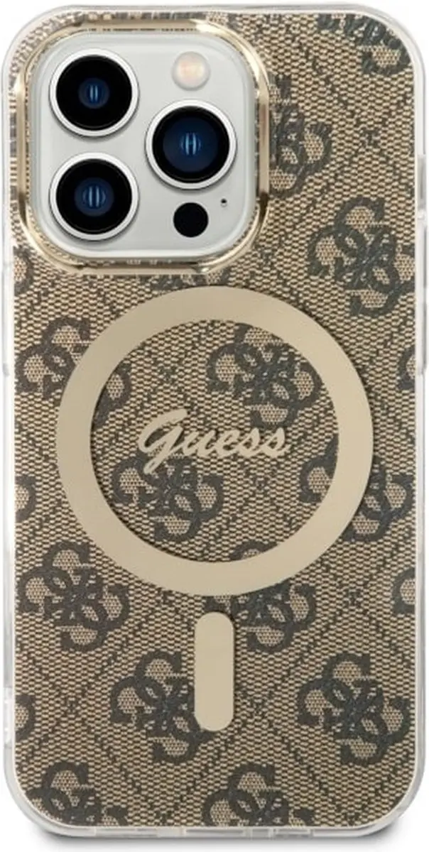 GUESS 4G Back Case MagSafe iPhone 14 Pro - Bruin