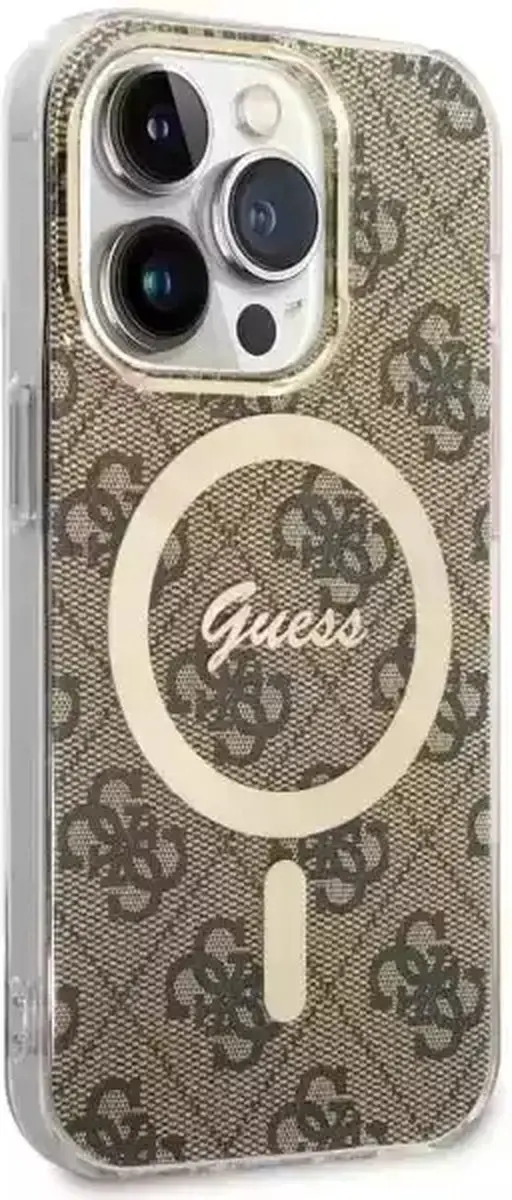 GUESS 4G Back Case MagSafe iPhone 14 Pro - Bruin