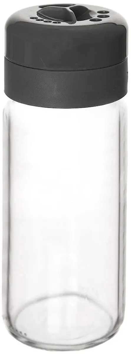 Orion Glazen Kruidenpot 230ml - Dosing Deksel - Transparant/Grafiet - afbeelding 2 van 6