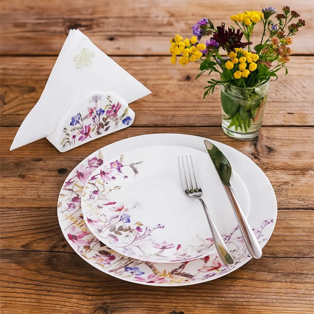 Orion Louka Dinerbord Porselein 27cm - Bloemen - Wit