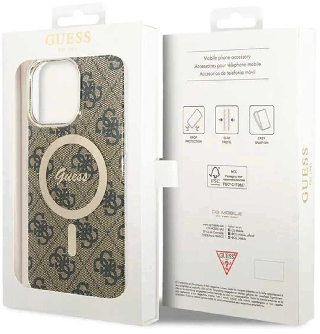 GUESS IML 4G Back Case - iPhone 15 Pro Max - Bruin
