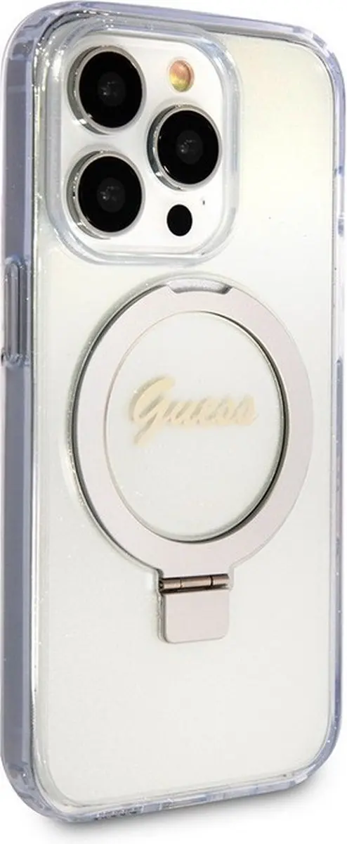 GUESS Ring Glitter Back Case MagSafe - Transparant