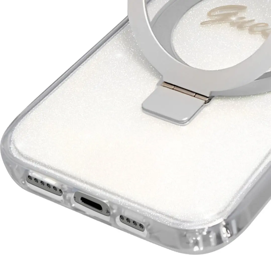 GUESS Ring Glitter Back Case MagSafe - Transparant - afbeelding 6 van 6