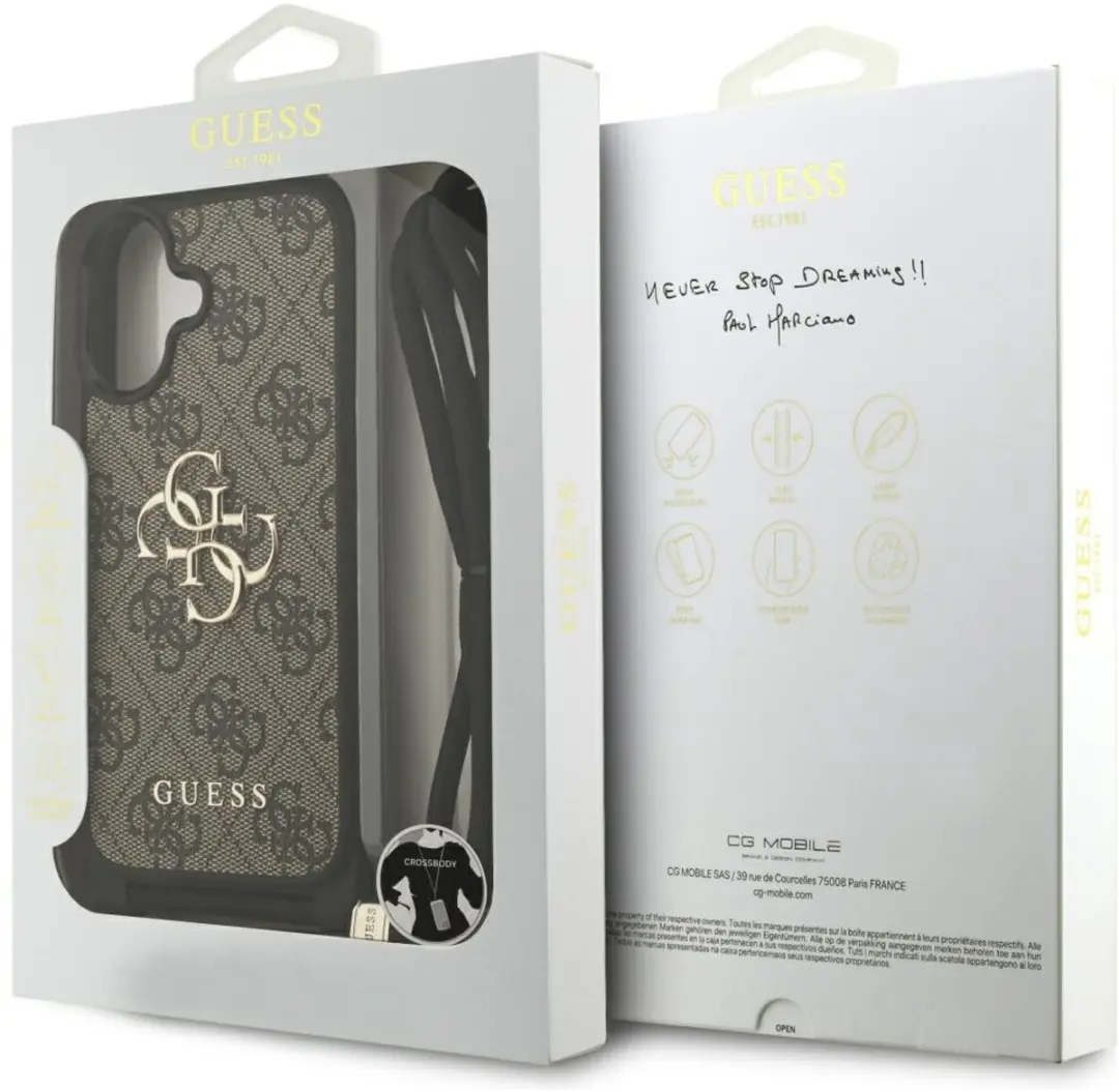 GUESS Back Cover iPhone 17 - Bruin - Crossbody Koord