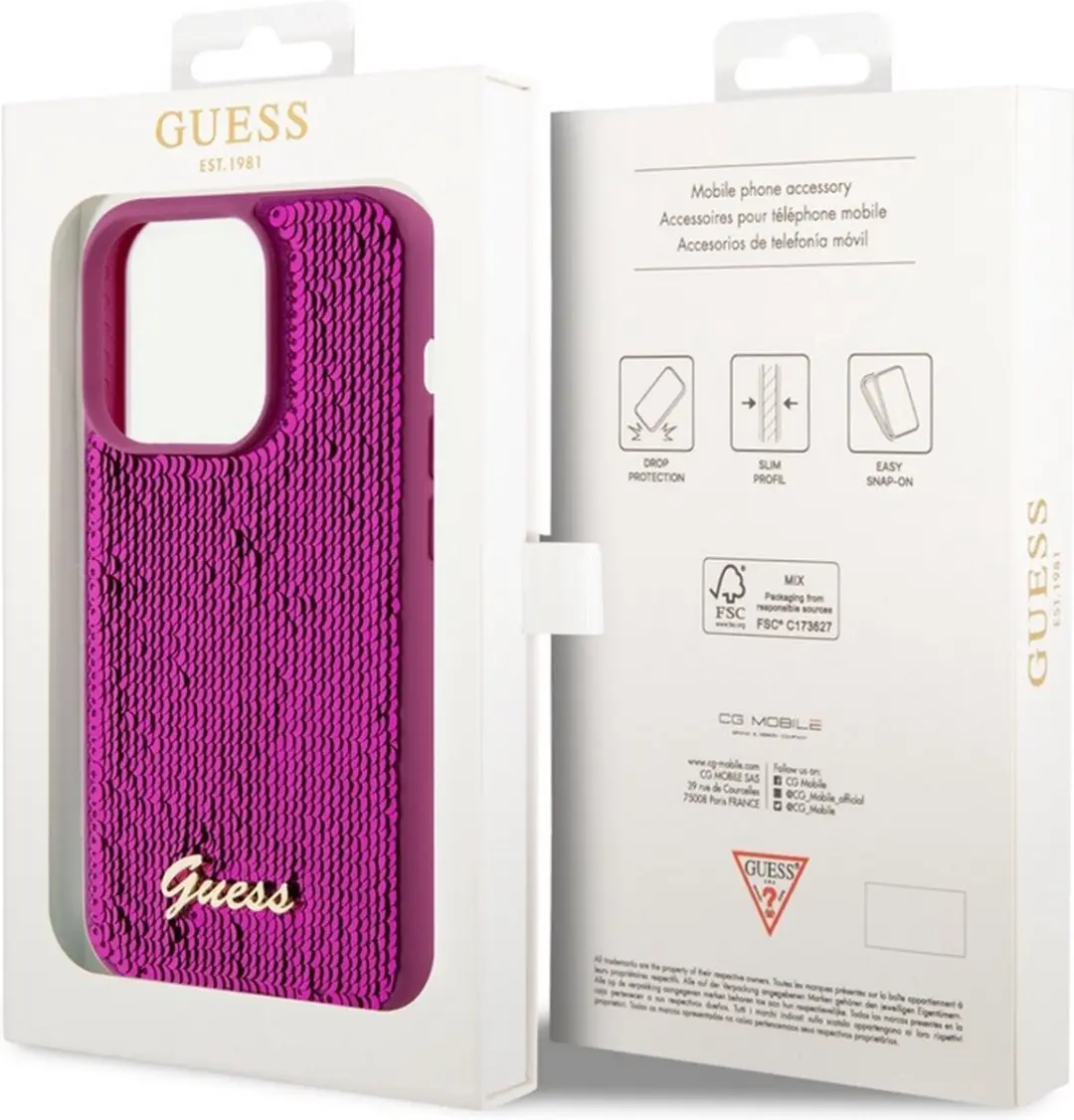 Guess Sequins Back Case GUHCP14XPSFDGSF - Magenta