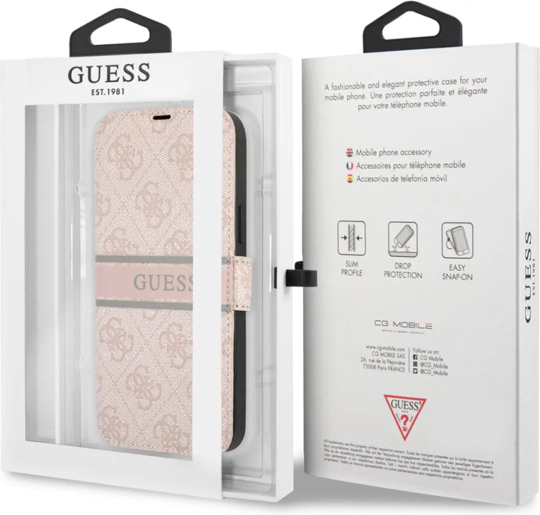 GUESS iPhone 13 Pro Max Hoesje - Roze - 3 Pasjes