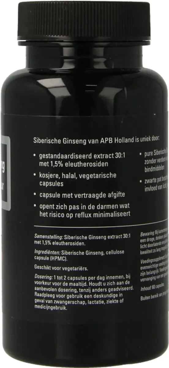 APB Holland Siberische Ginseng Extract 500mg - 60 Capsules