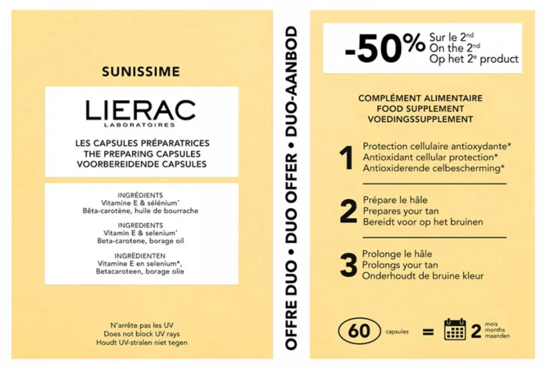 Lierac Sunissime Voorbereidingscapsules 60 Stuks