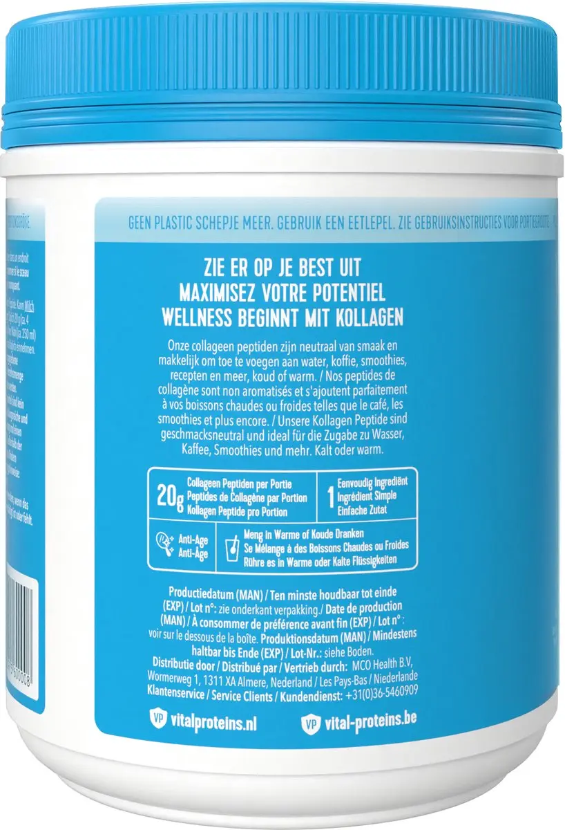 Vital Proteins Rundercollageen Peptiden 567g - Neutrale Smaak