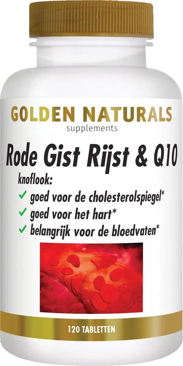 Golden Naturals Rode Gist Rijst & Q10 120 Vegan Tabletten