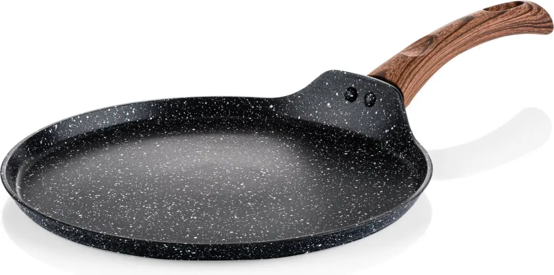 Westinghouse 2-delige Pannenkoekenpannenset Ø26/28cm - Inductie - Black Marble Wood