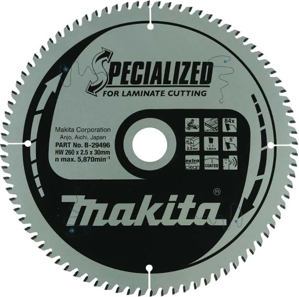 Makita B-29496 Laminaat Cirkelzaagblad 260mm