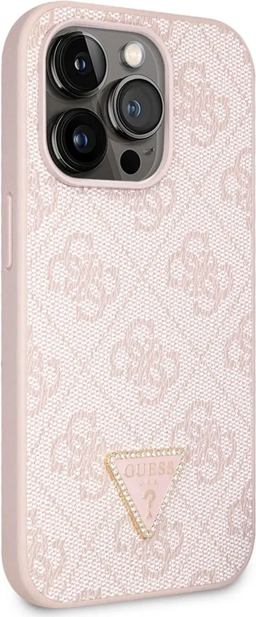 Guess 4G Triangle Logo Hoesje iPhone 15 Pro - Roze