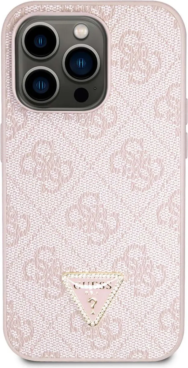 Guess 4G Triangle Logo Hoesje iPhone 15 Pro - Roze
