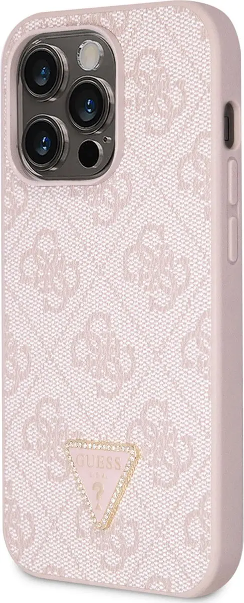Guess 4G Triangle Logo Hoesje iPhone 15 Pro - Roze