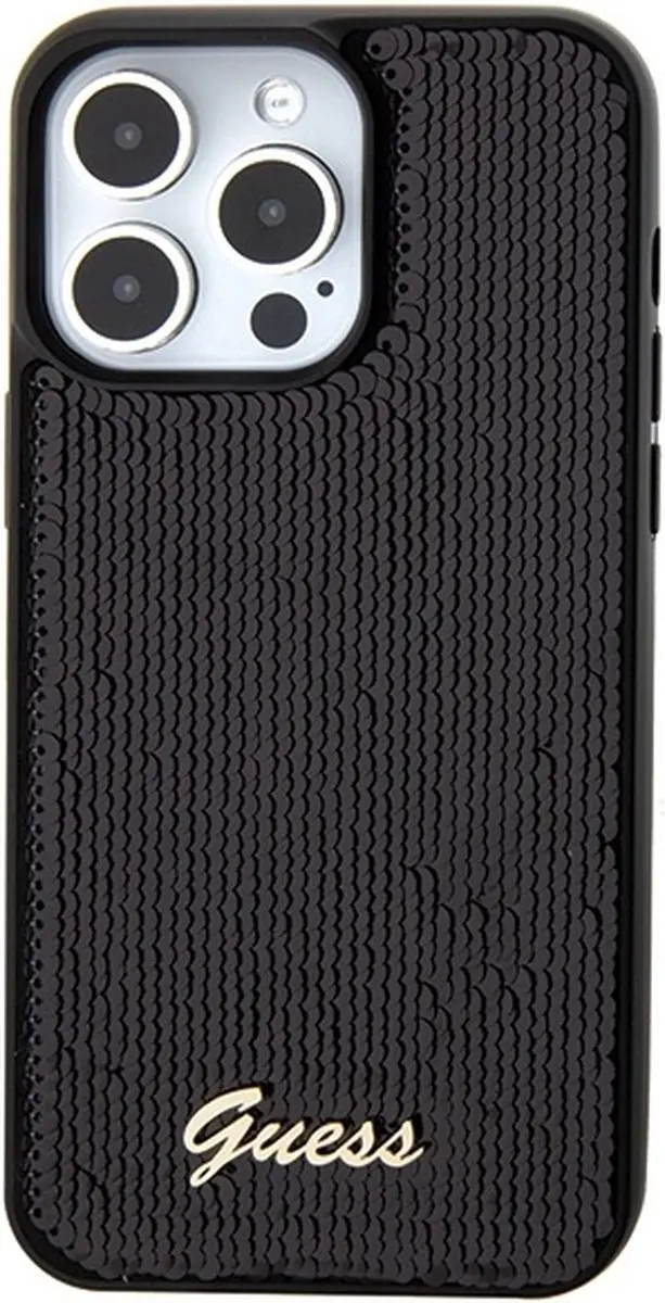 GUESS Sequins Script Logo Hoes - iPhone 15 Pro - Zwart - afbeelding 6 van 6