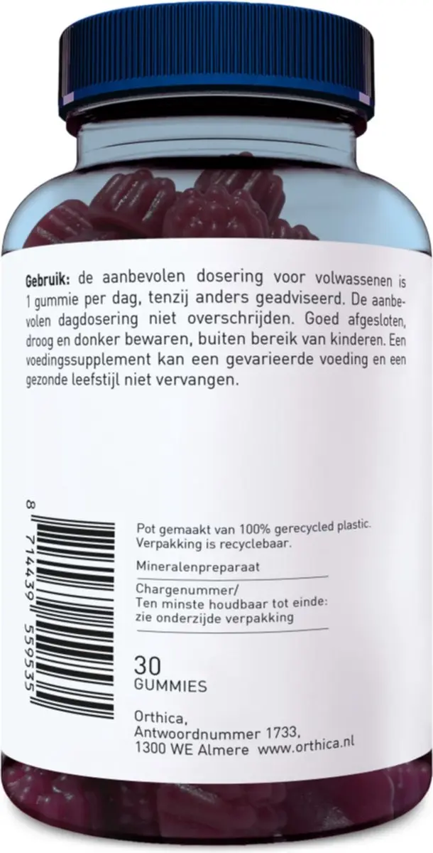 Orthica Magnesiumcitraat-150 Gummies - 30 Stuks