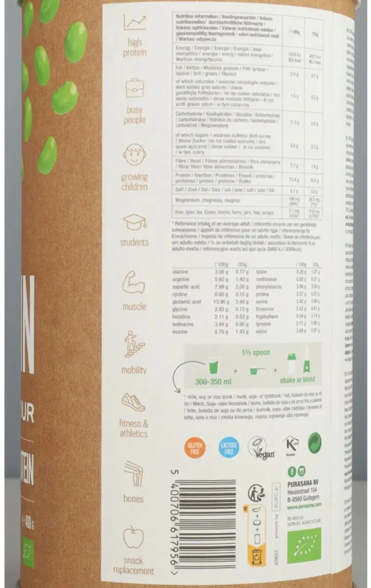 Purasana Vegan Soja Proteïne Cacao BIO 400g