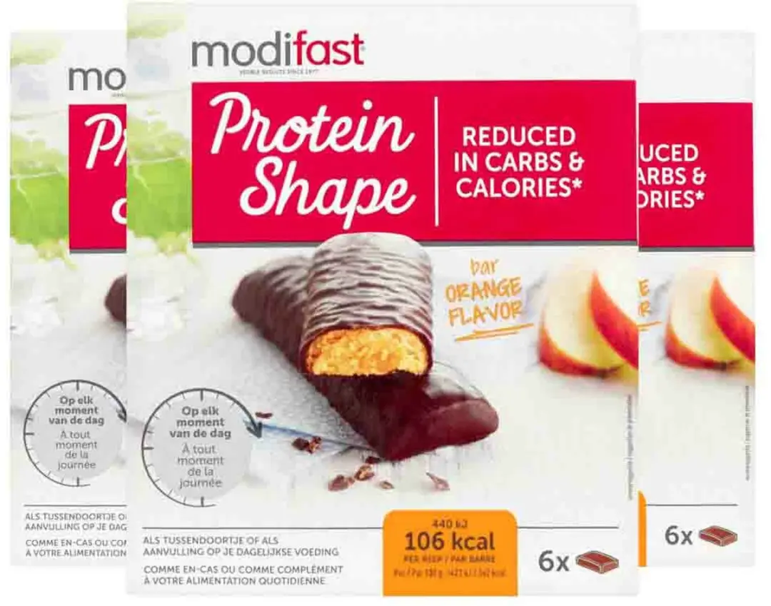 Modifast Protein Shape Reep Pure Chocolade & Sinaasappel - 20 Stuks