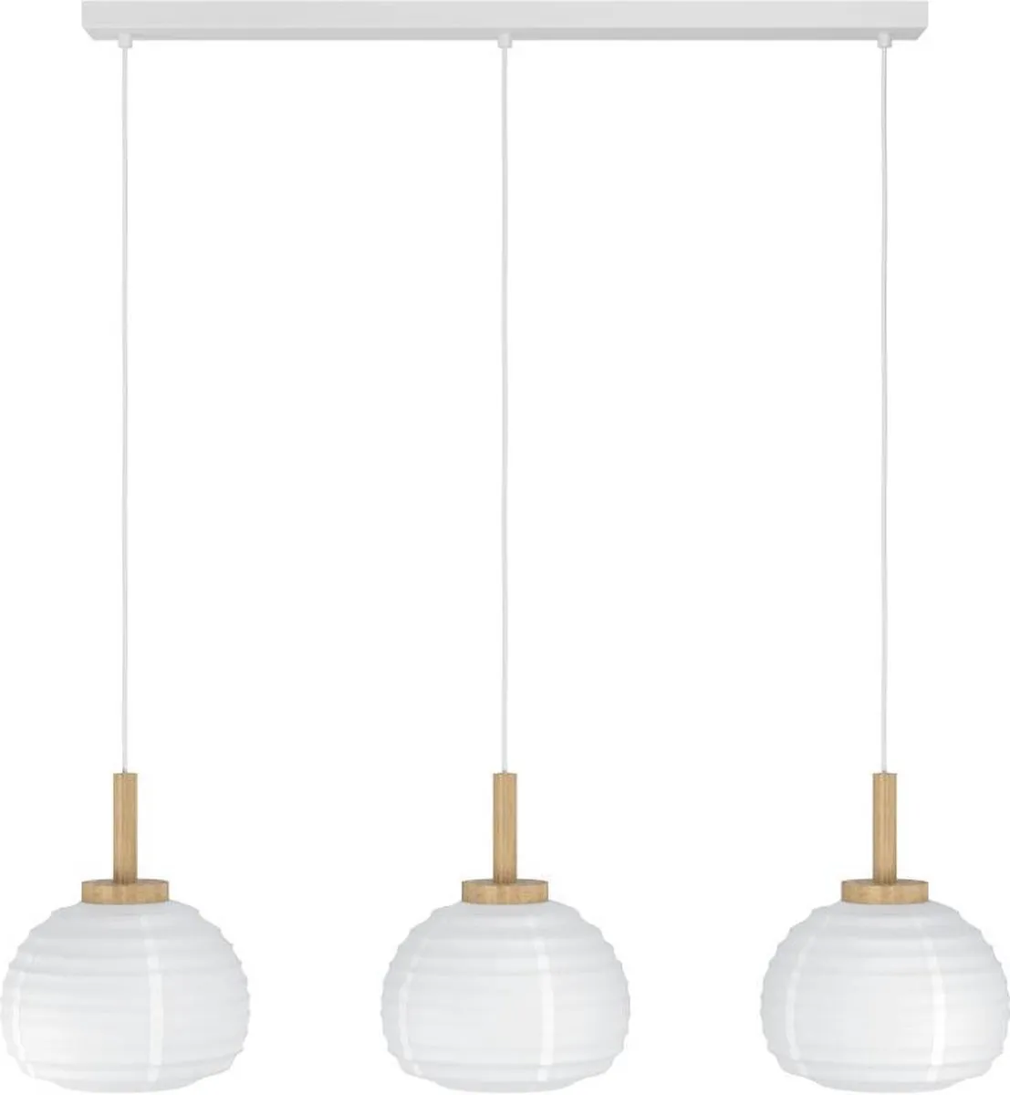 Eglo Summerhill Hanglamp E27 92,5cm - Papier - Wit/Bruin