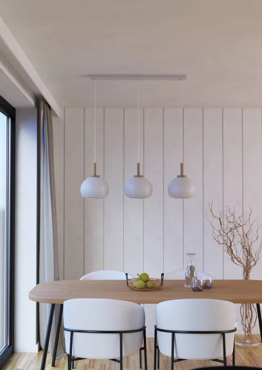 Eglo Summerhill Hanglamp E27 92,5cm - Papier - Wit/Bruin - afbeelding 6 van 6
