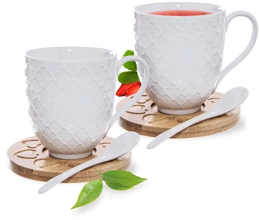 Orion Whiteline Porseleinen Mokset 370ml - 2 Personen - Wit