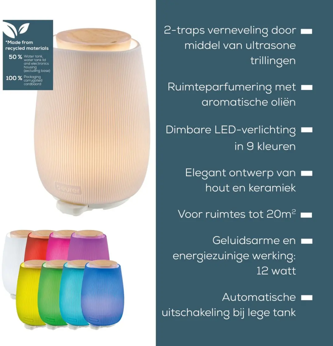 Beurer LA 45 Aroma Diffuser - 12W - 20m² - Bruin - afbeelding 6 van 6