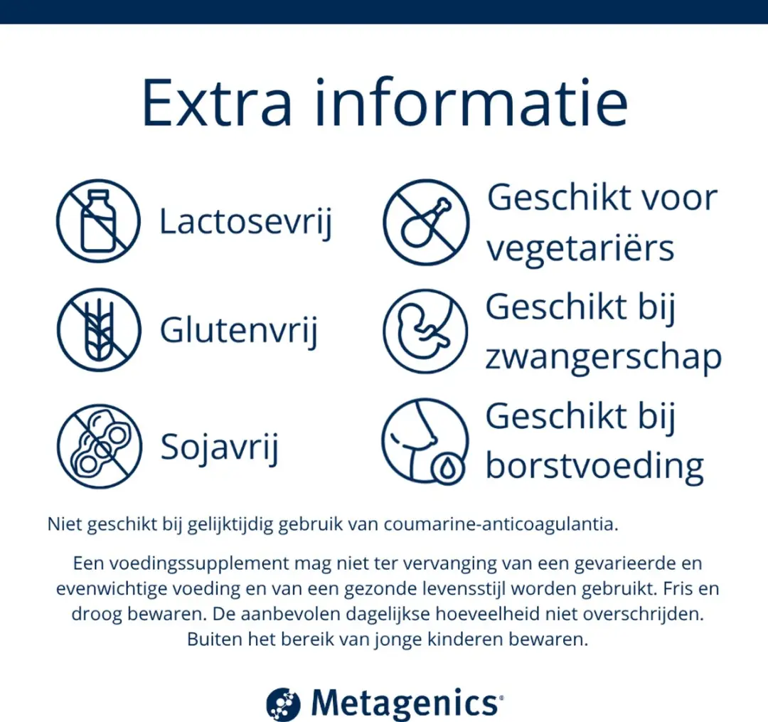 Metagenics Vitamine D3+K2 MK-7 Kauwtabletten 56 Stuks - Citroensmaak