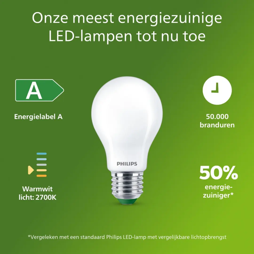 Philips Filament Bulb A60 E27 7.3W - 3 Stuks