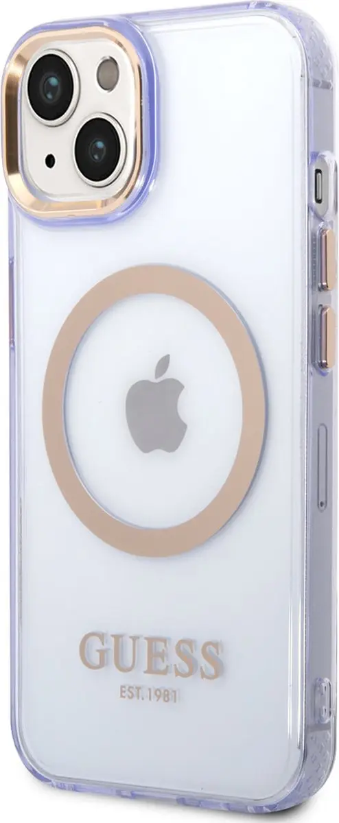 Guess Paars iPhone 14 Plus MagSafe Hoesje - TPU